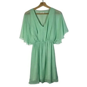 Everly Mint Pastel Green Short Sleeve Fit & Flare Mini Dress S